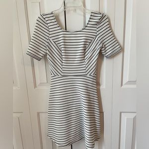 Black and white striped dress